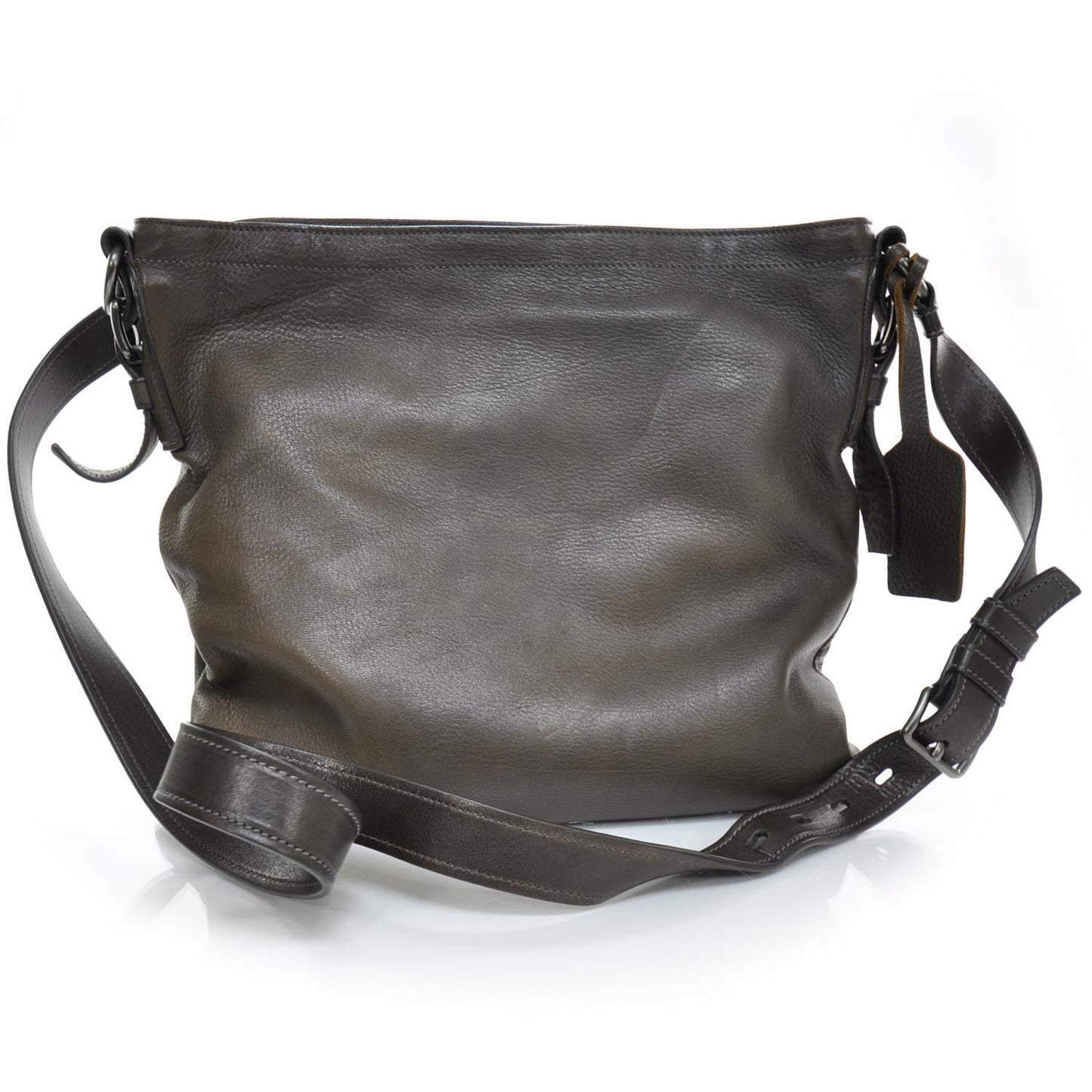 Cervo Deerskin Flat Messenger Bag Bruciato