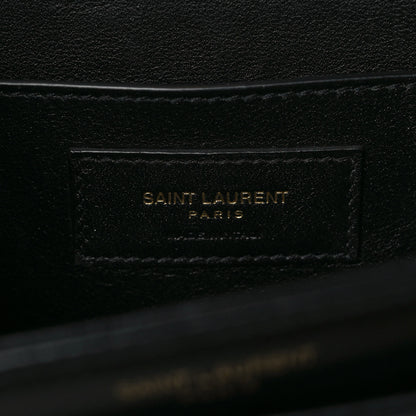 Saint Laurent Box Calfskin Monogram Medium Solferino Satchel Black 6 of 11