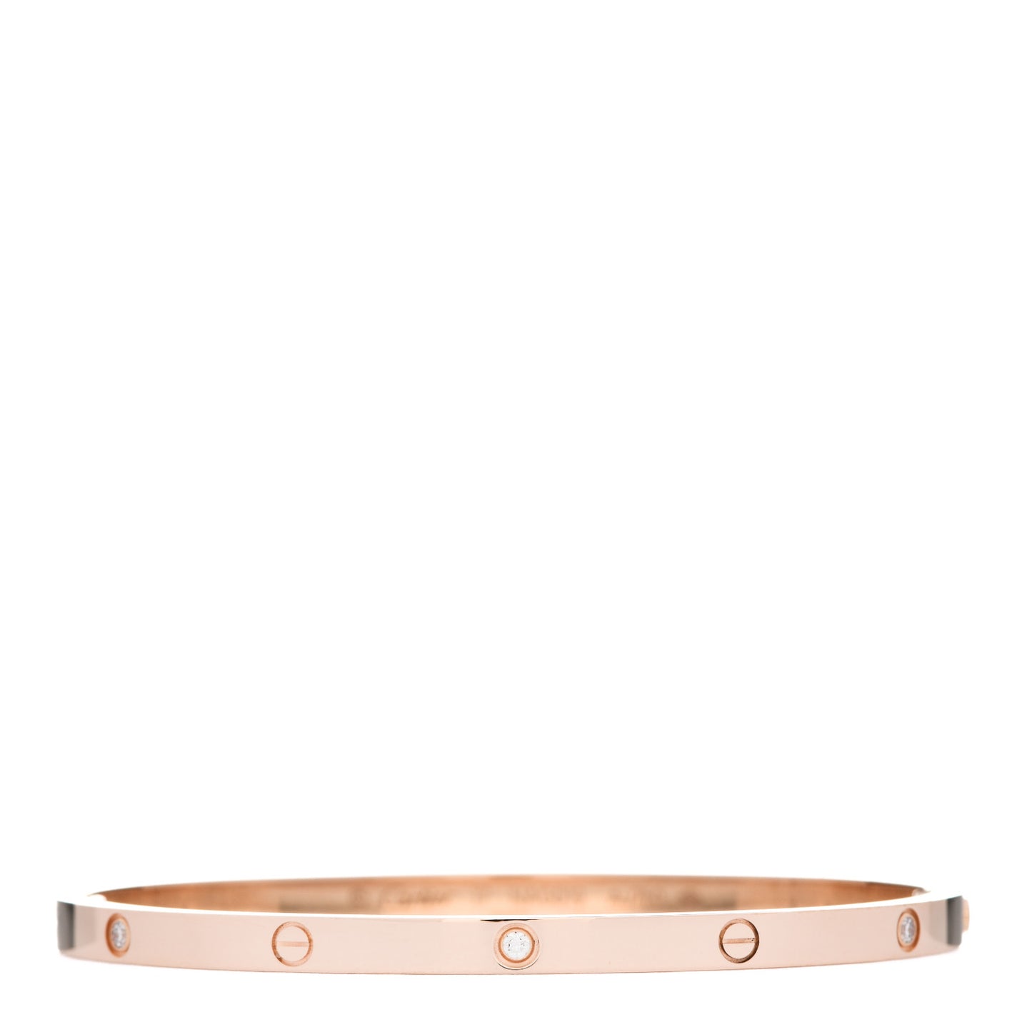 18K Pink Gold 6 Diamond Small LOVE Bracelet 17