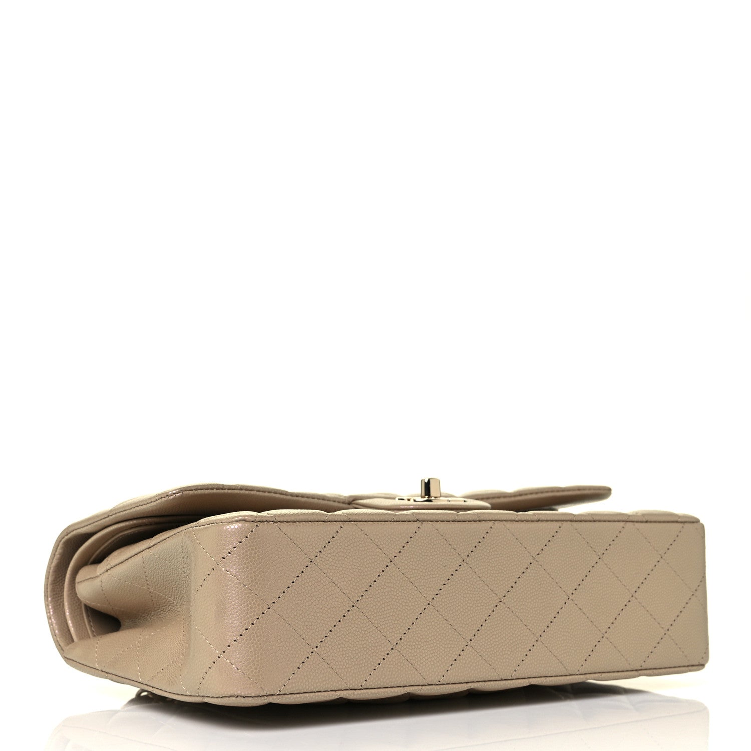Chanel Iridescent Caviar Quilted Medium Double Flap Dark Beige 4 of 11