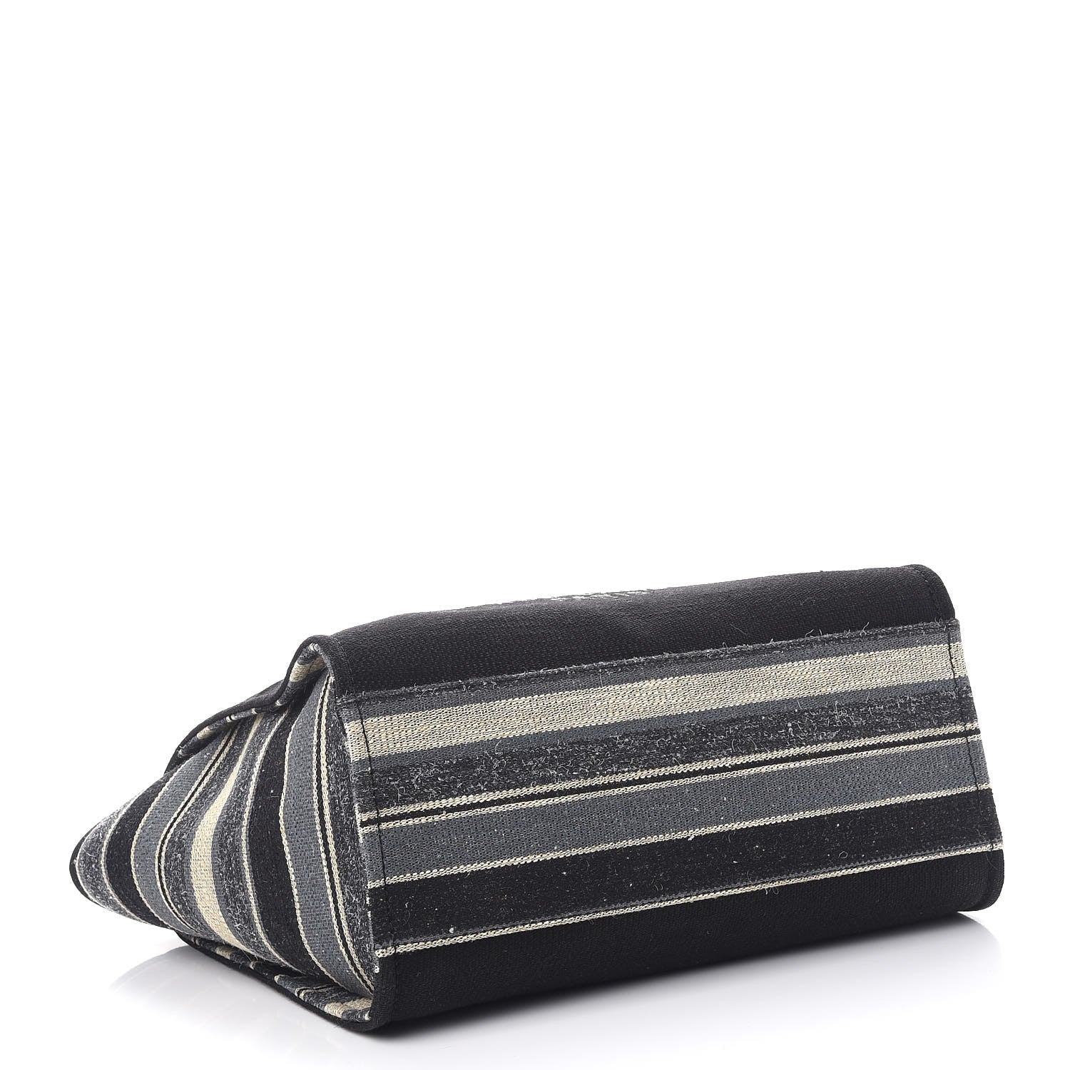 Chanel Striped Canvas Medium Deauville Tote Grey Black 5 of 8