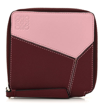 Loewe Calfskin Small Puzzle French Zip Around Wallet Wine Soft Pink 1 of 9