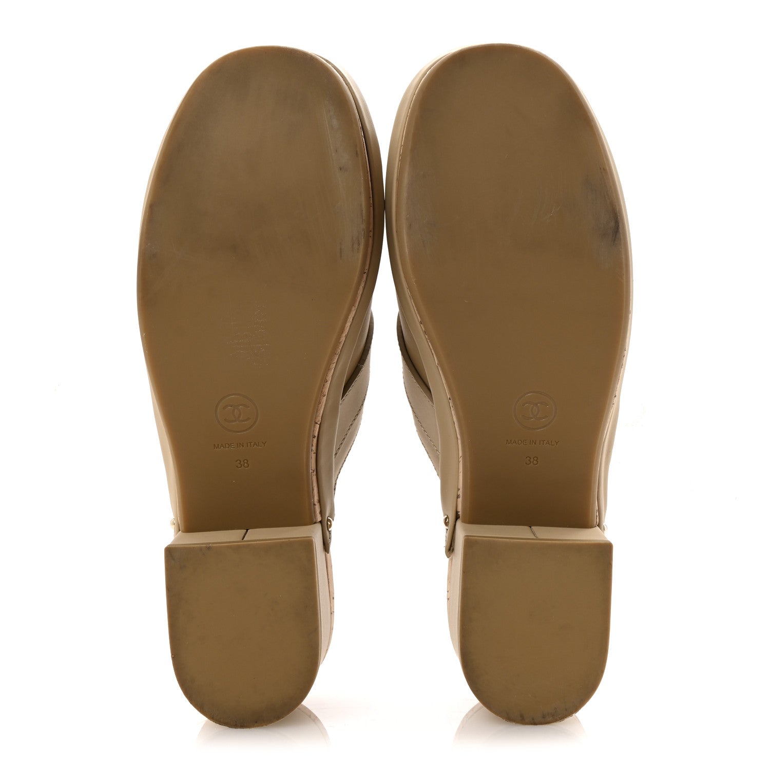 Chanel Calfskin CC Turn Lock Clogs 38 Beige 6 of 9