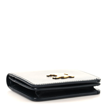 Celine Shiny Calfskin Triomphe Compact Wallet Black 4 of 7