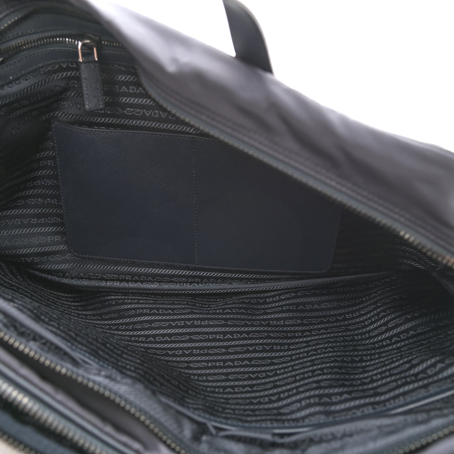 Tessuto Nylon Saffiano Briefcase Navy