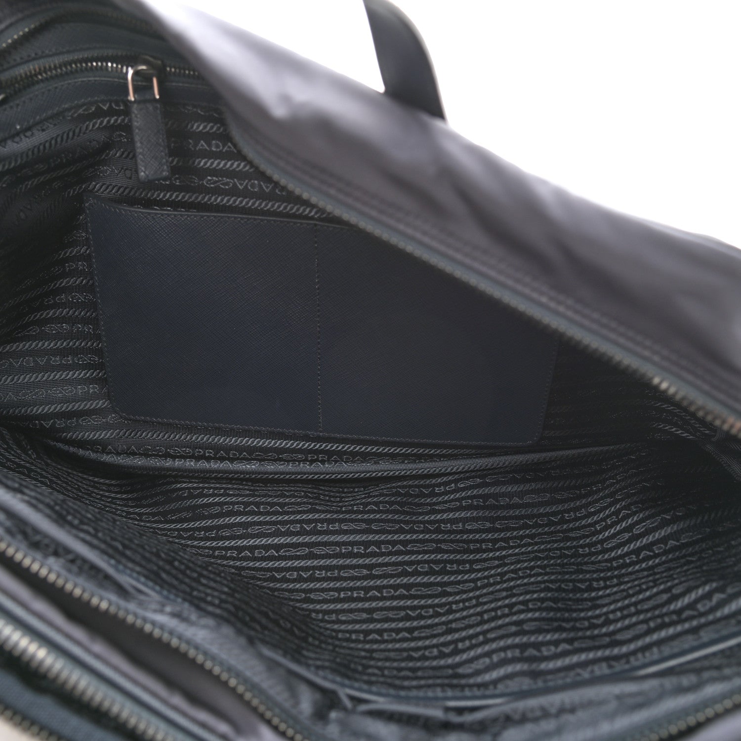 Prada Tessuto Nylon Saffiano Briefcase Navy 7 of 9