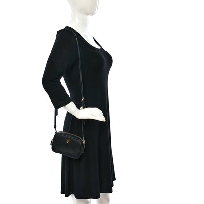 Prada Saffiano Mini Camera Crossbody Bag Black 2 of 8
