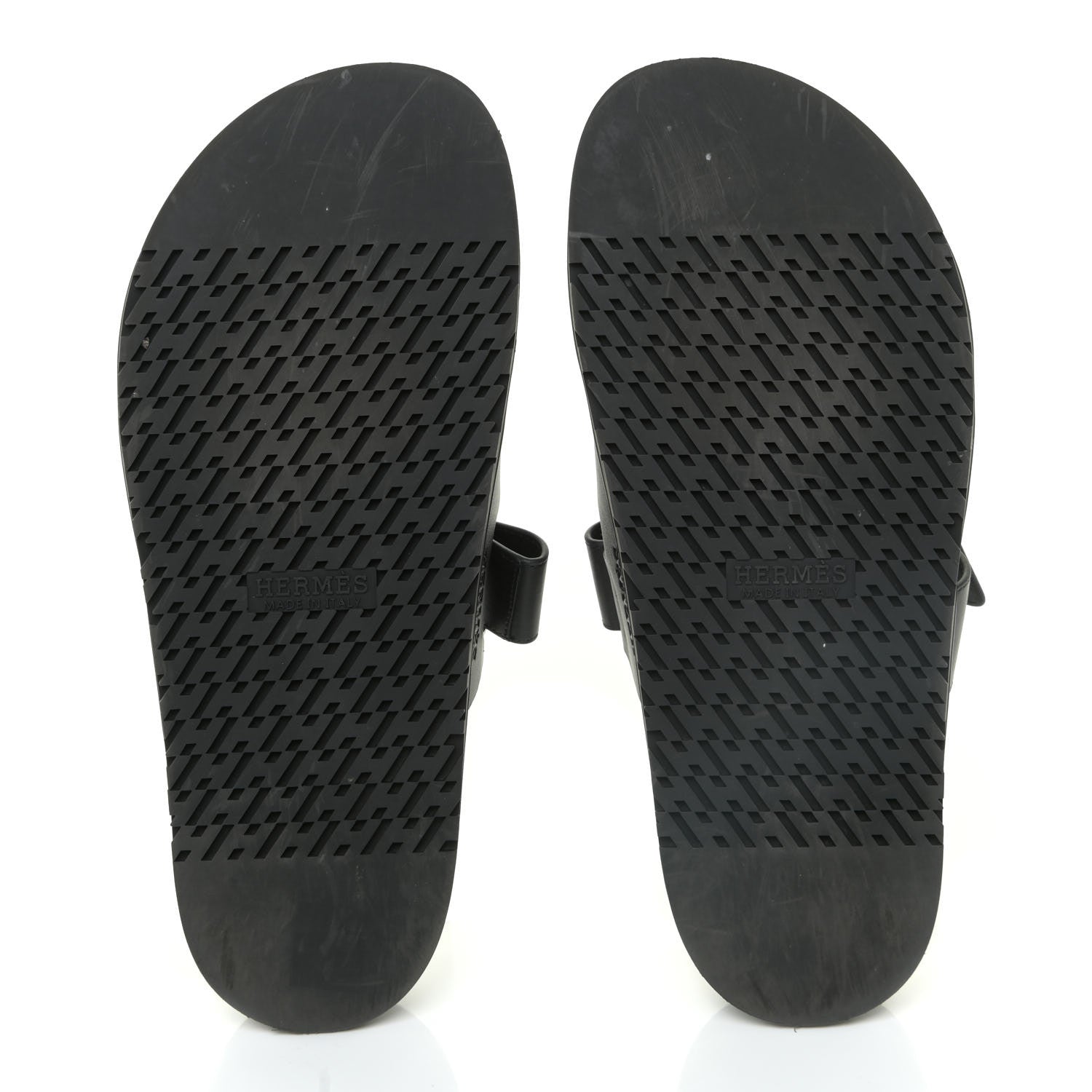 Hermes Calfskin Mens Chypre Sandals 42 Black 5 of 15