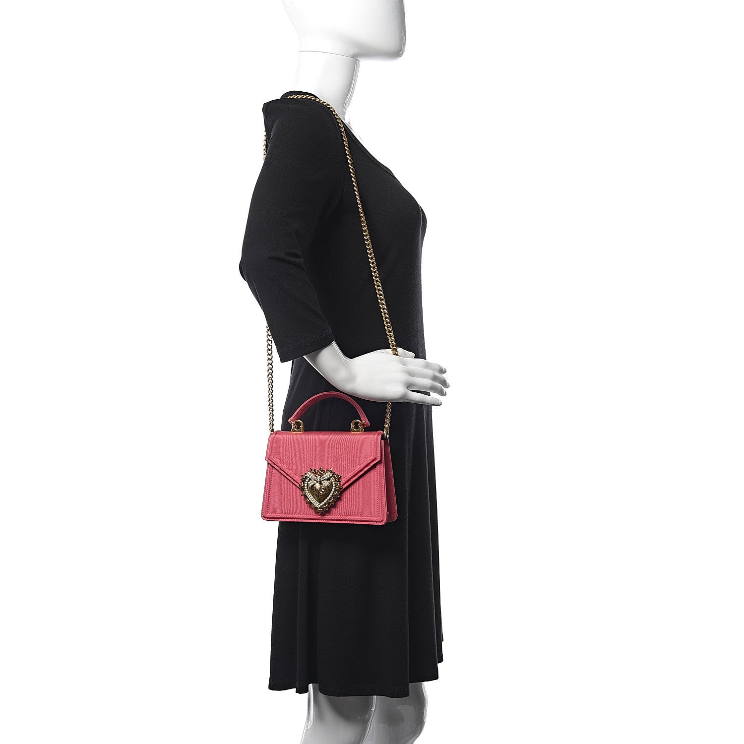Dolce & Gabbana Silk Small Devotion Envelope Top Handle Bag Pink 2 of 13