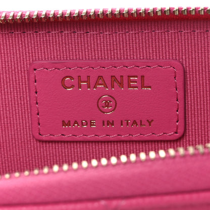 Chanel Caviar Quilted Zipped Key Holder Case Pink 6 of 8