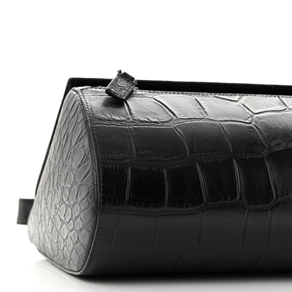 Givenchy Calfskin Crocodile Embossed Medium Pandora Box Crossbody Bag Black 9 of 10