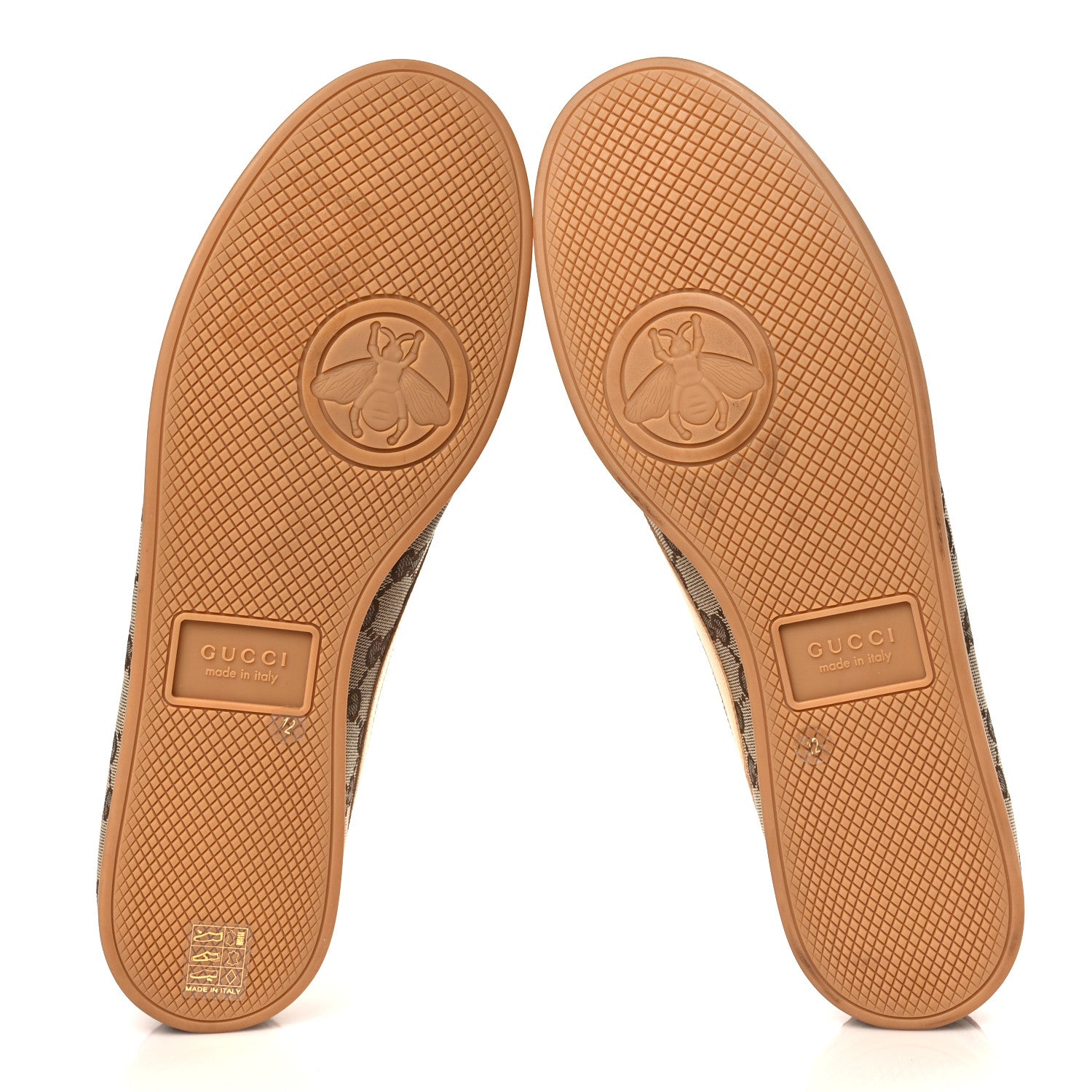 Gucci Suede Monogram Web Mens Falacer Sneakers 12 Nocciola Beige 5 of 9