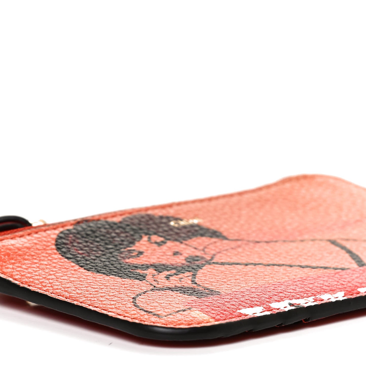 Calfskin Alphabet Purse Wallet Orange Multicolor