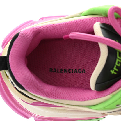Balenciaga Rubber Mesh Bi-Color Womens Track.2 Open Sneakers 38 White Green Pink 7 of 10