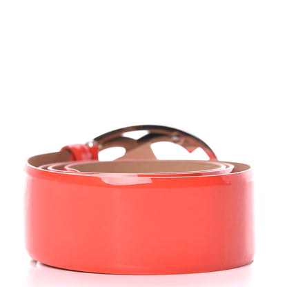Chanel Patent Calfskin Enamel CC Logo Belt 85 34 Orange 3 of 9