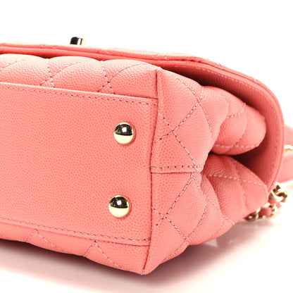 Chanel Caviar Quilted Extra Mini Coco Handle Flap Pink 9 of 10