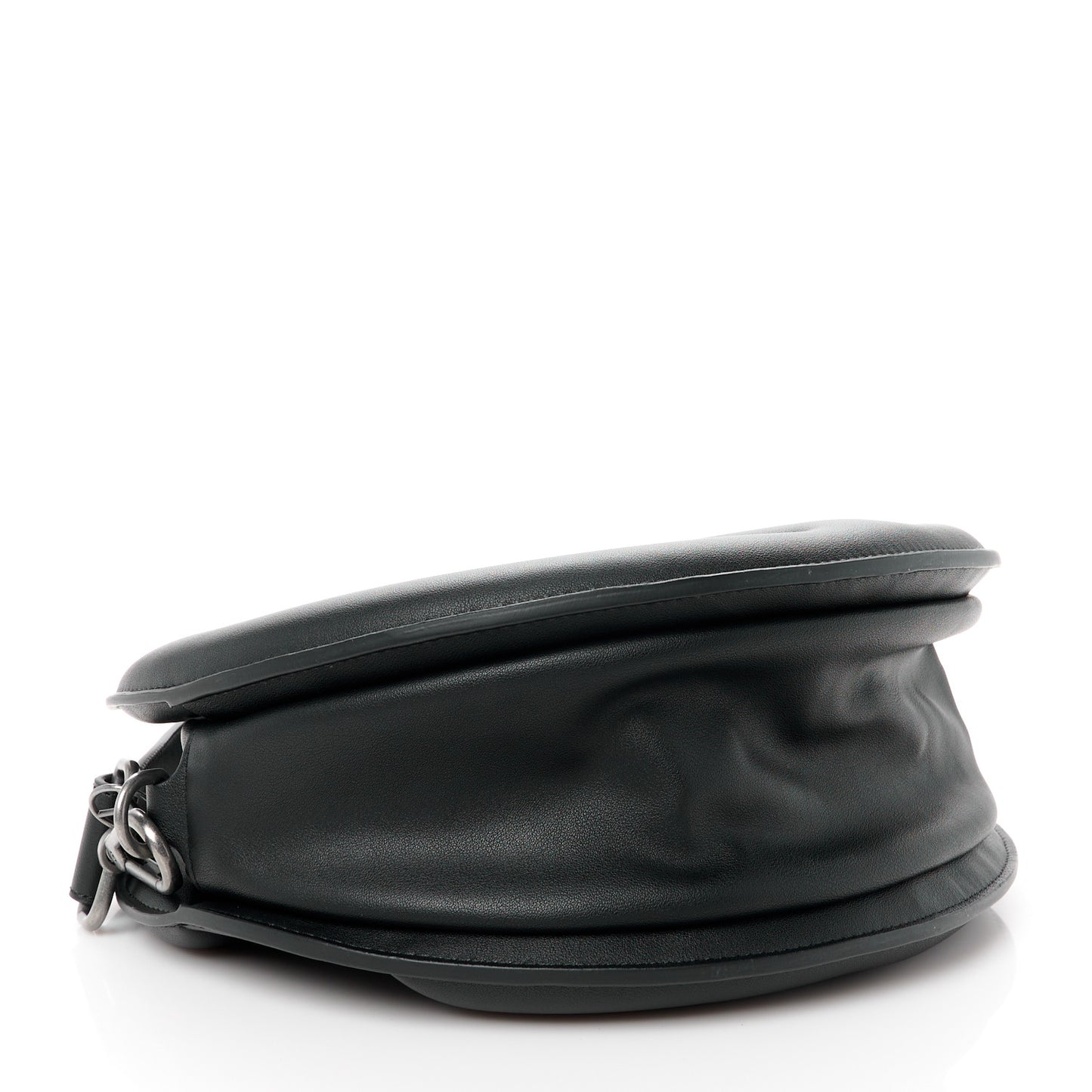 Vegan Leather Round Circle Bag Black