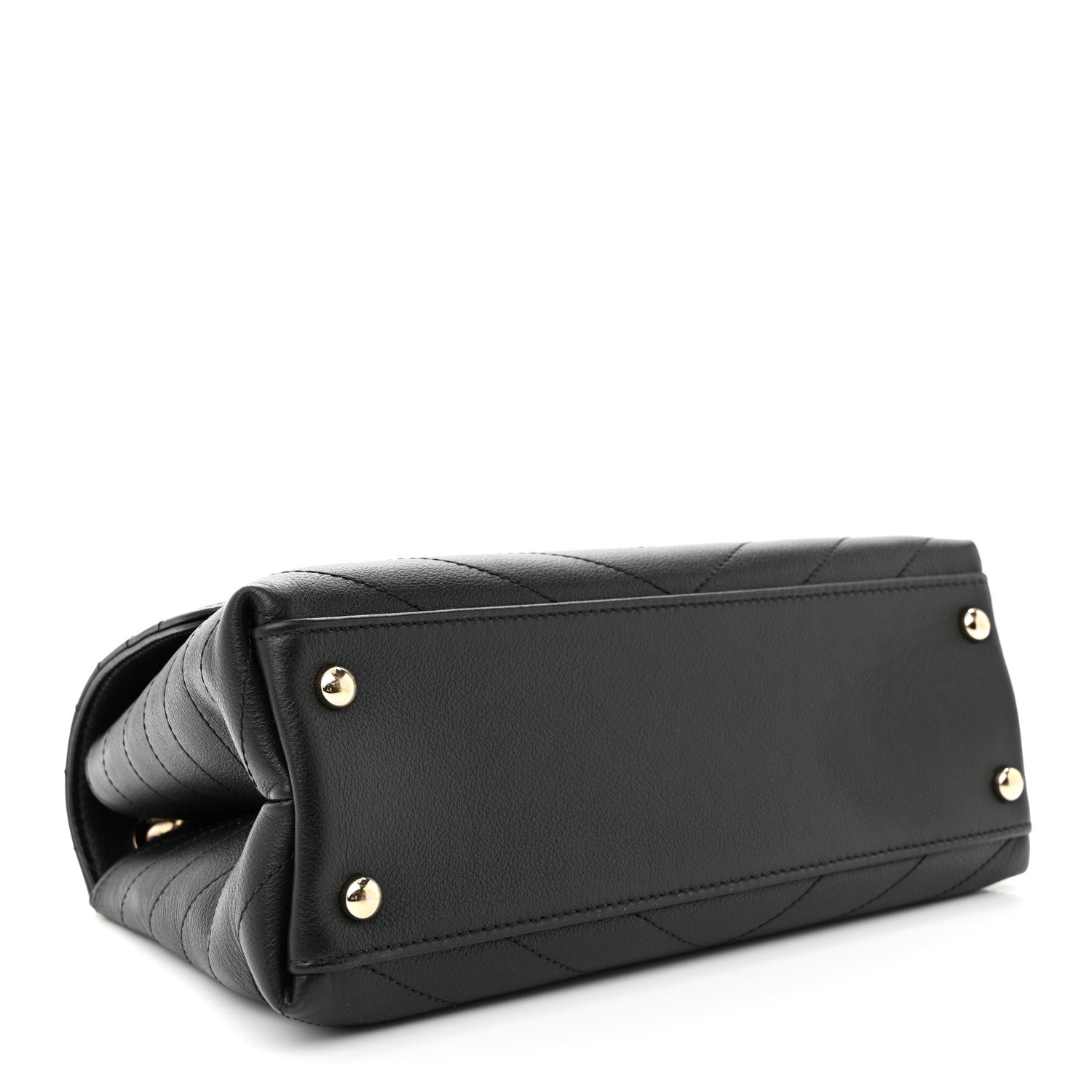 Chanel Grained Calfskin Small Chevron Chic Top Handle Flap Black 4 of 10