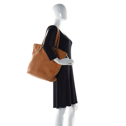 Prada Vitello Daino Side Zip Shopping Tote Caramel 2 of 17