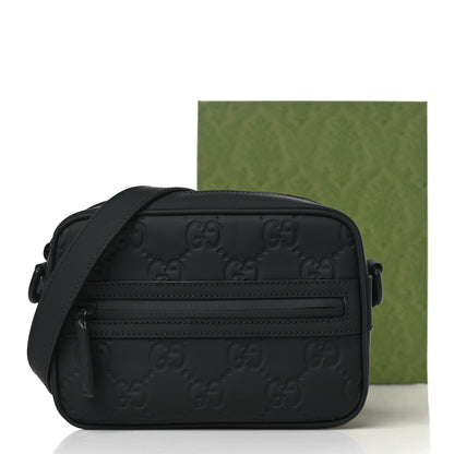 Gucci Rubber Effect Calfskin GG Mini Crossbody Bag Black 9 of 9