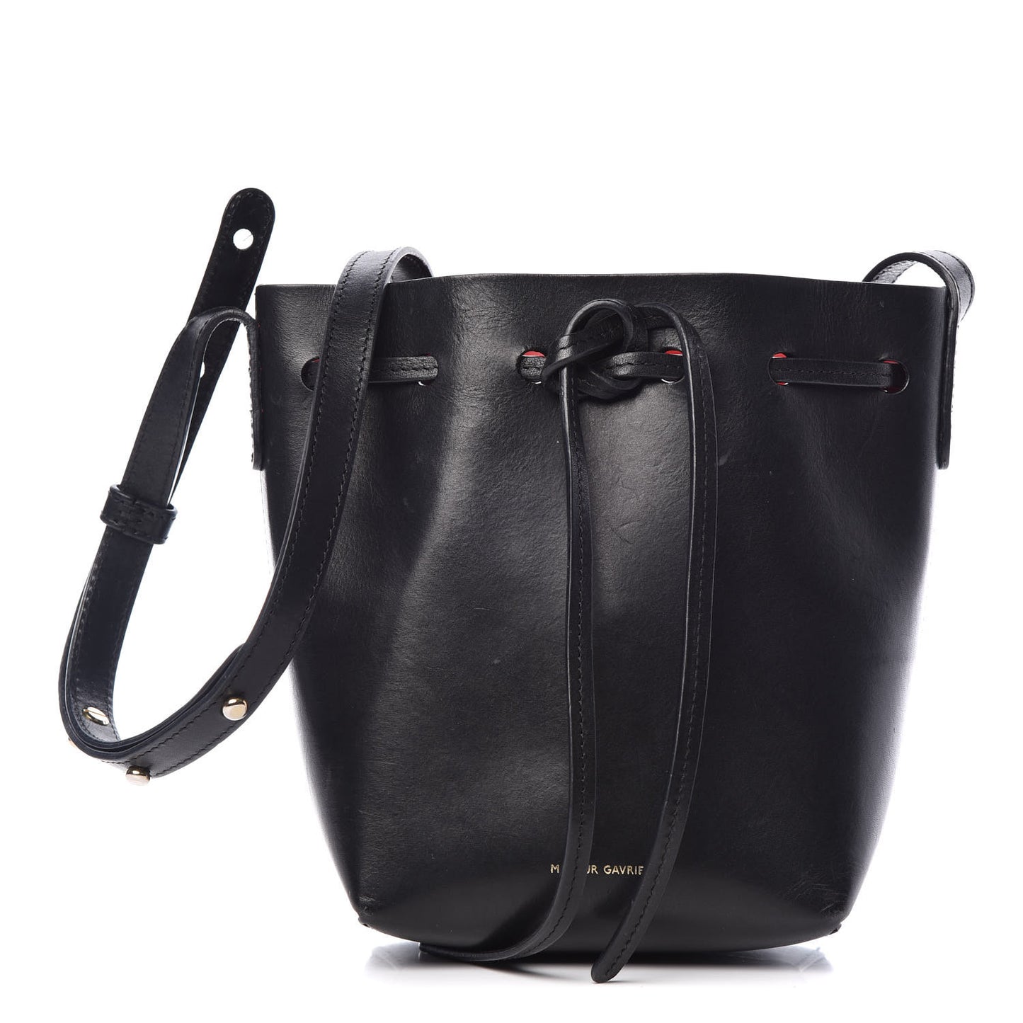 Calfskin Mini Mini Bucket Bag Black Flamma