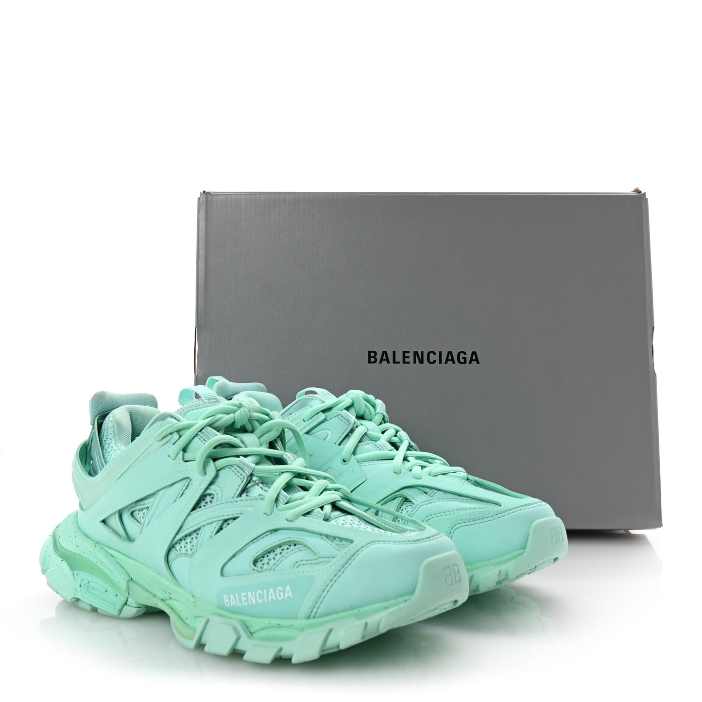 Rubber Mesh Fabric Monocolor Recycled Sole Womens Track Sneakers 40 Mint
