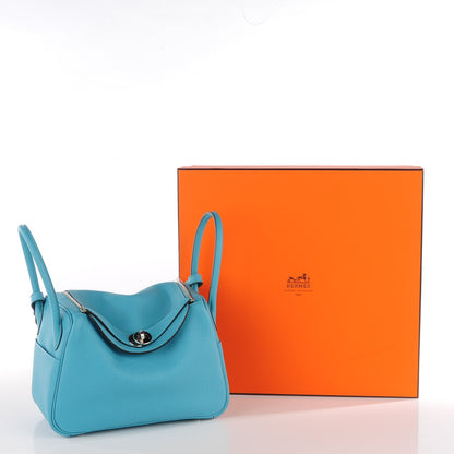 Hermes Taurillon Clemence Lindy 26 Bleu Saint Cyr 8 of 15