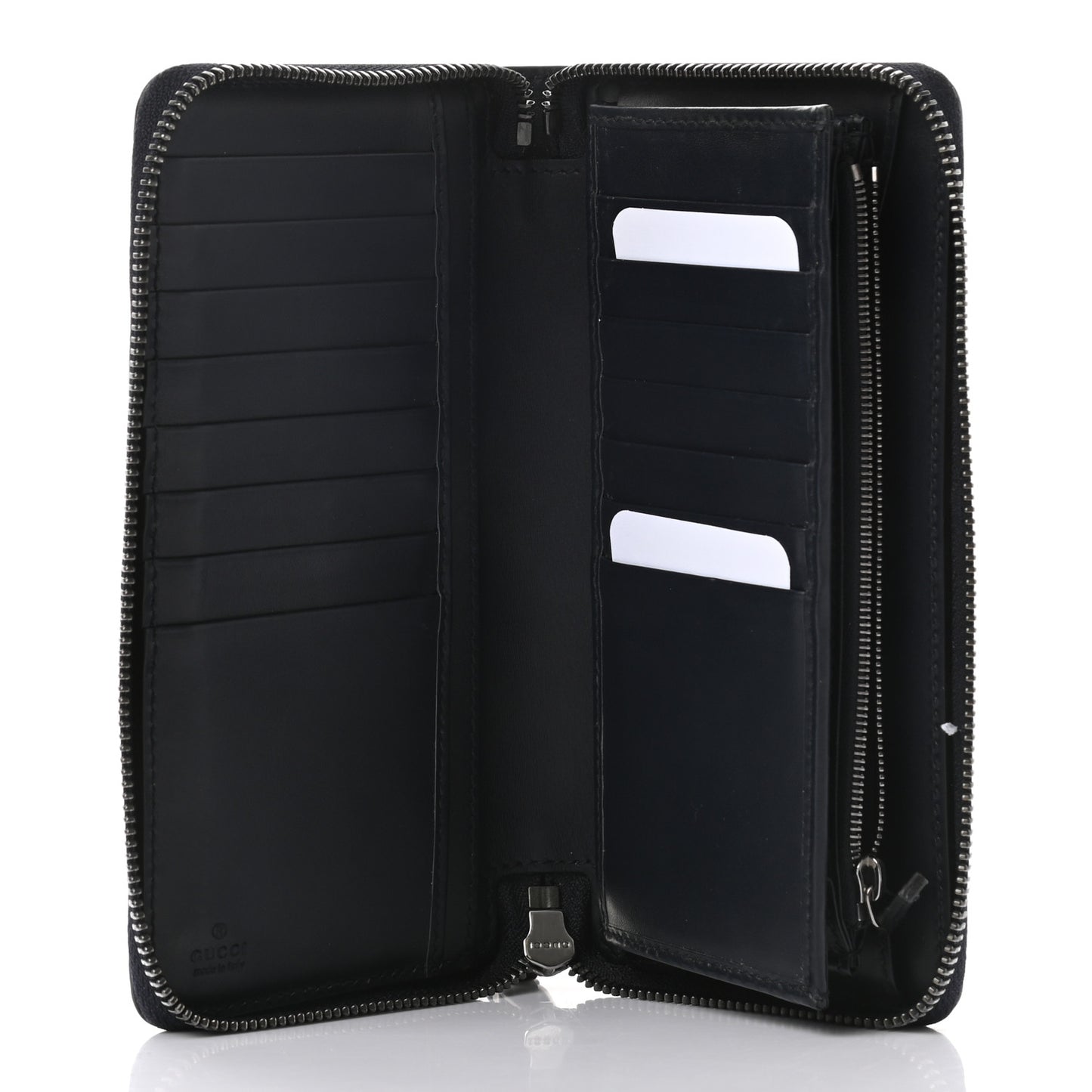 Guccissima Signature Zip Around Organizer Wallet Blue