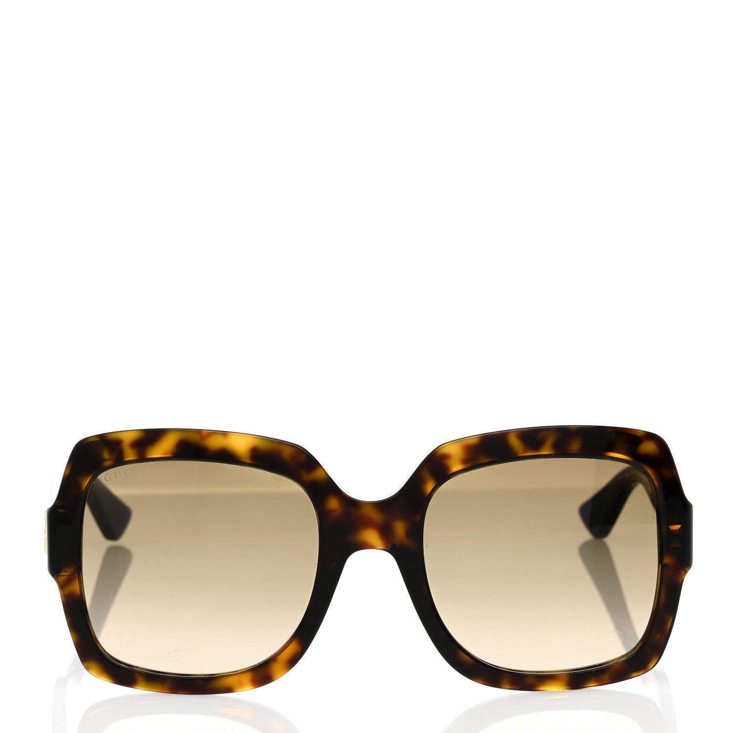 Gucci Acetate Square Frame Web Glitter Sunglasses GG0036S Brown Blue 2 of 8