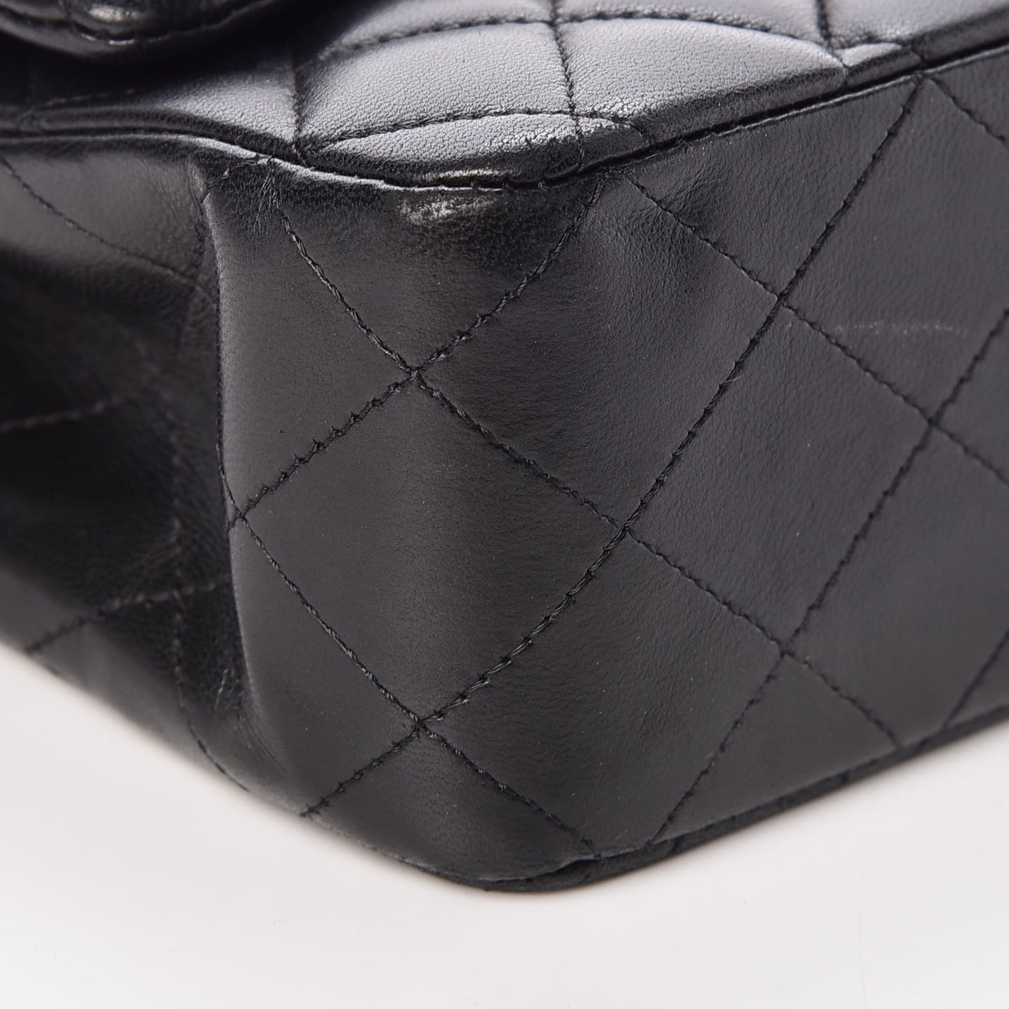 Lambskin Quilted Medium Double Flap Black