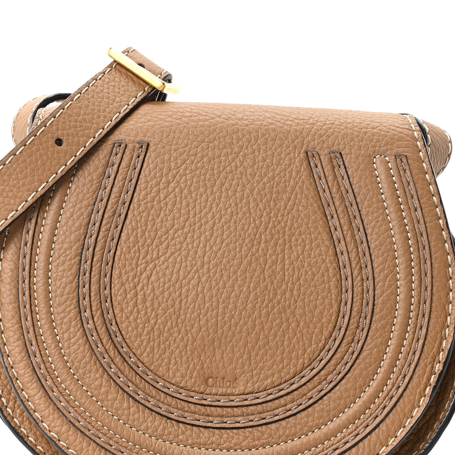 Chloe Calfskin Mini Marcie Round Crossbody Bag Nut 8 of 10