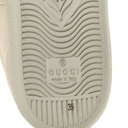 Gucci Calfskin Stripe Womens New Ace Sneakers 35 New Mystic White Ecru Red Flame 7 of 9