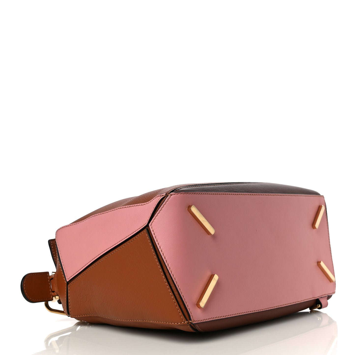 Calfskin Small Puzzle Bag Tan Medium Pink