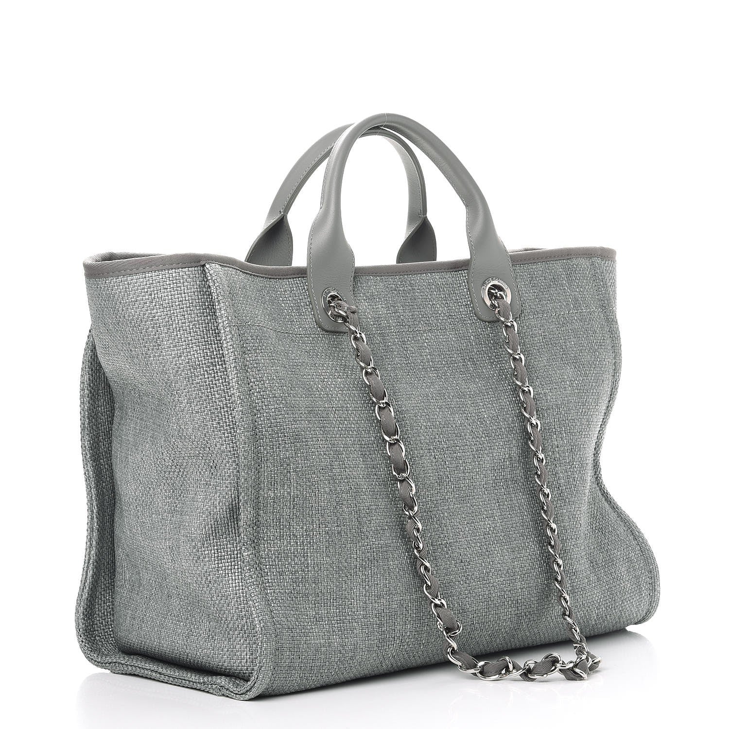 Chanel Canvas Large Deauville Tote Grey 3 of 8