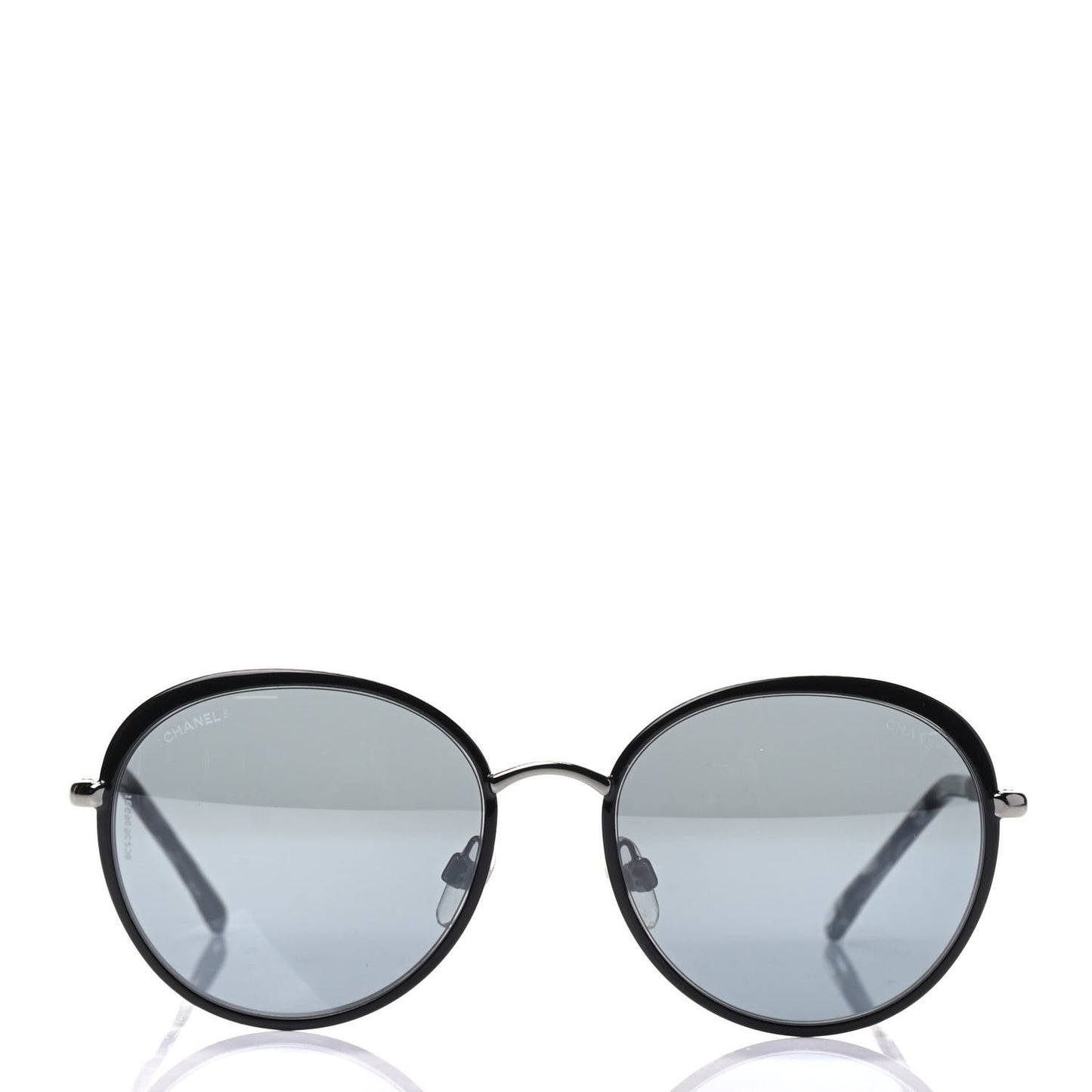 Round Spring Sunglasses 4206 Black Silver