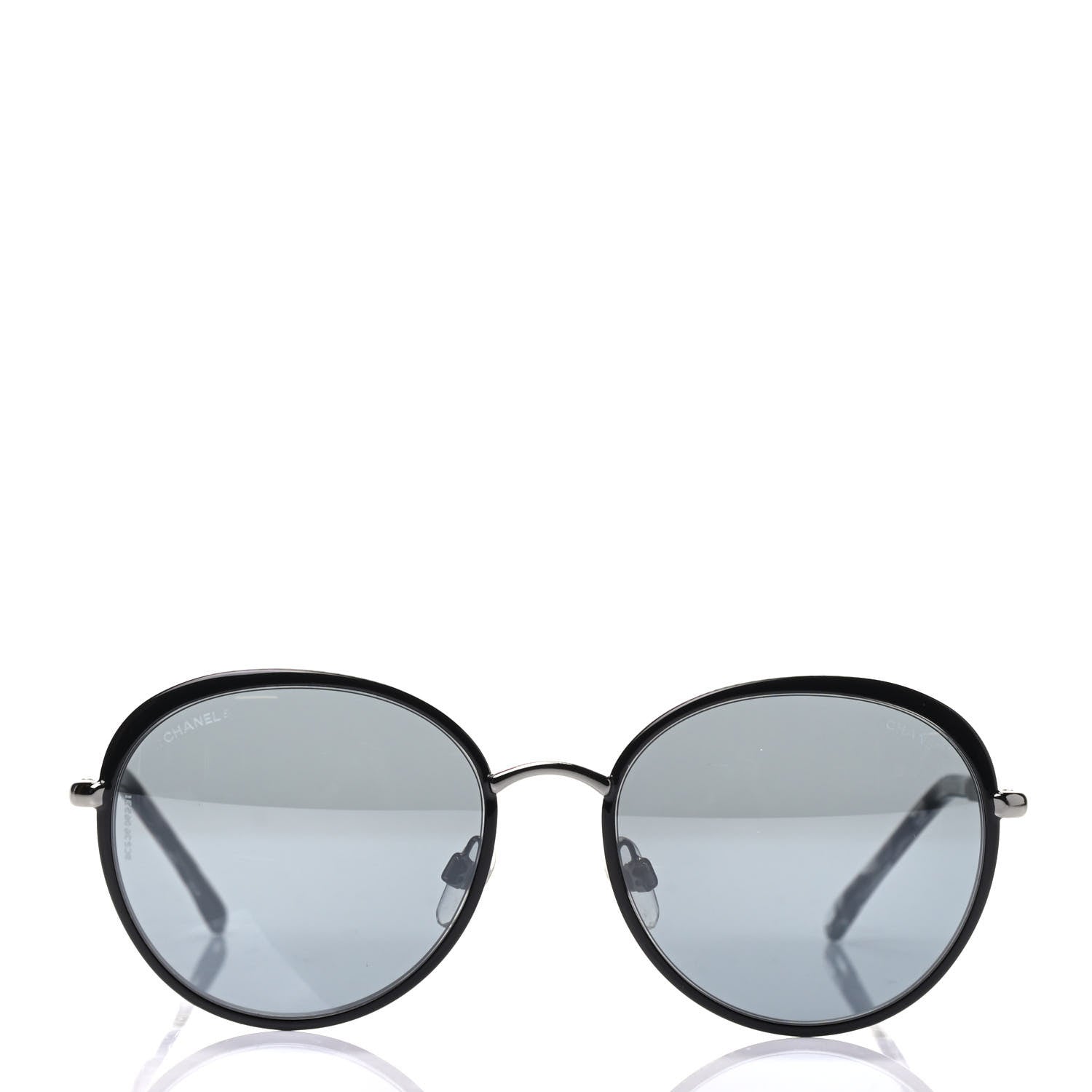 Chanel Round Spring Sunglasses 4206 Black Silver 2 of 8