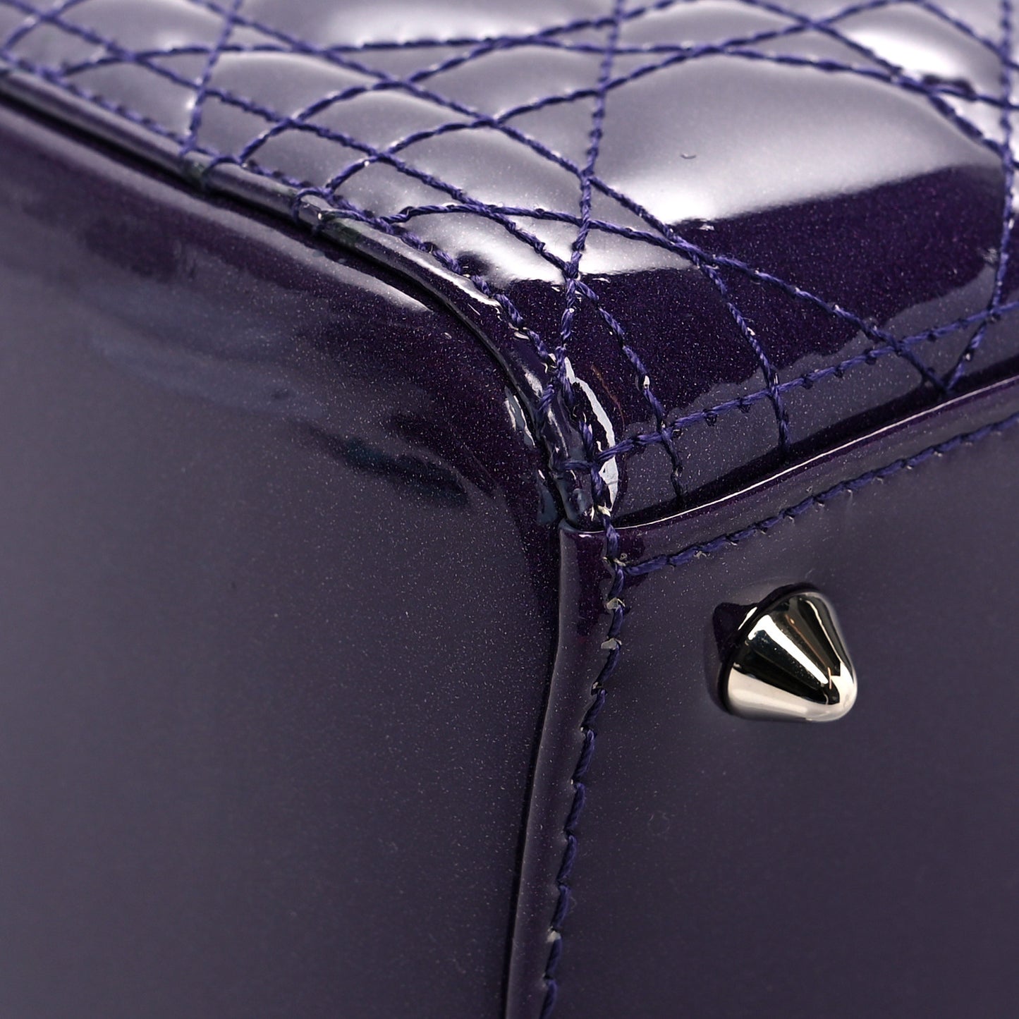 Patent Cannage Gradient Medium Lady Dior Purple Blue