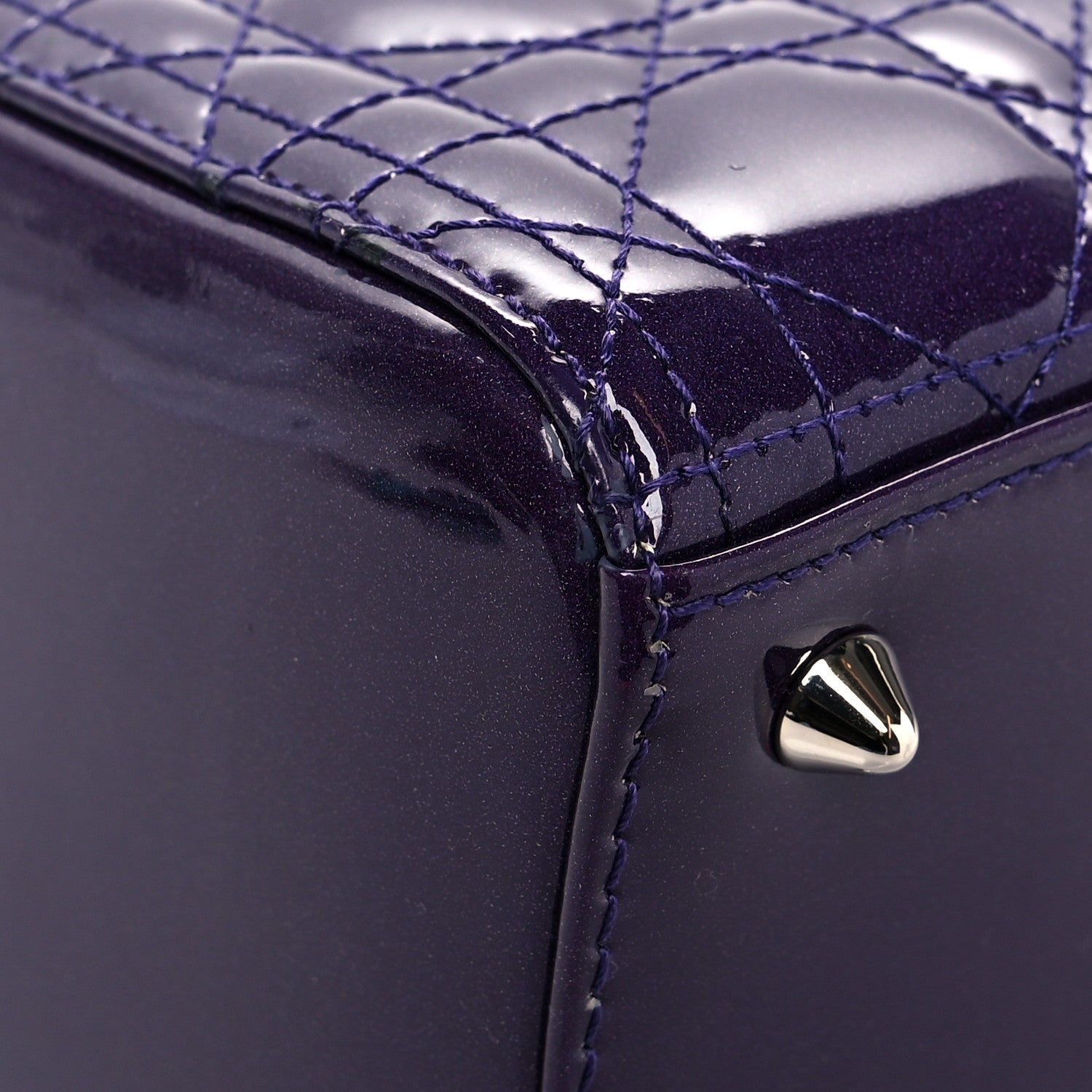 Christian Dior Patent Cannage Gradient Medium Lady Dior Purple Blue 9 of 12