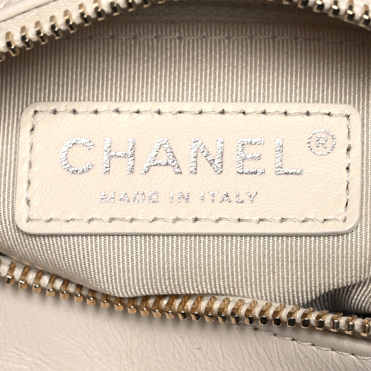 Aged Calfskin Chevron Quilted Small Gabrielle Hobo White