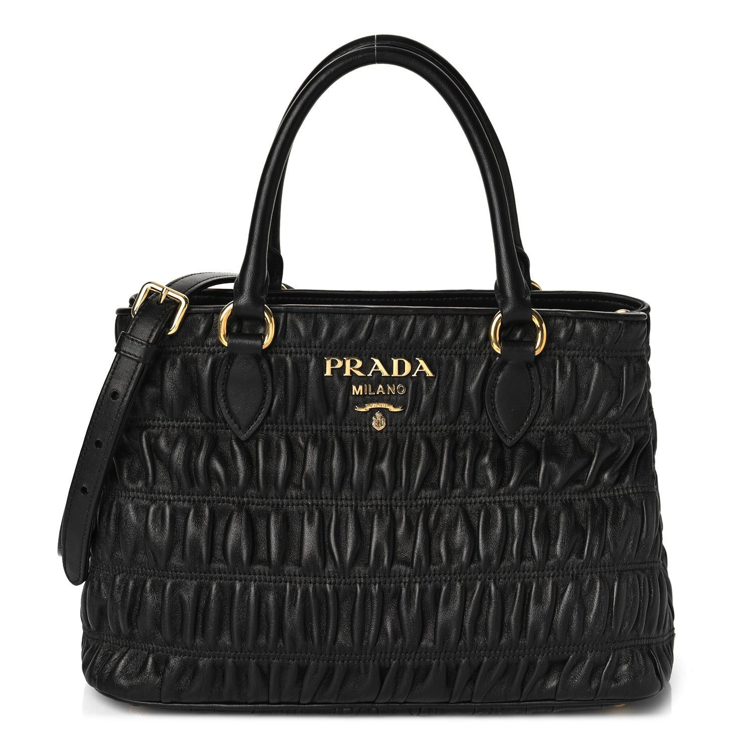 Prada Nappa Gaufre Tote Black 1 of 7