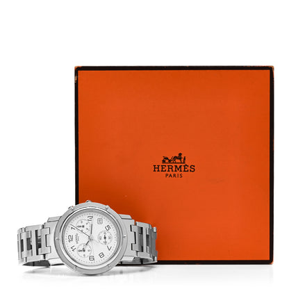 Hermes Stainless Steel 38mm Clipper Chronograph Quartz Watch 5 of 5