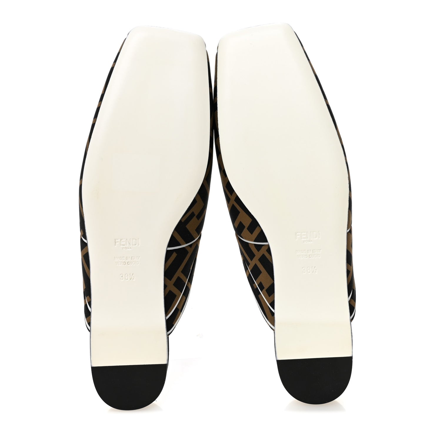 Lycra Film FF FFreedom Flat Mules 38.5 Tobacco Moro White