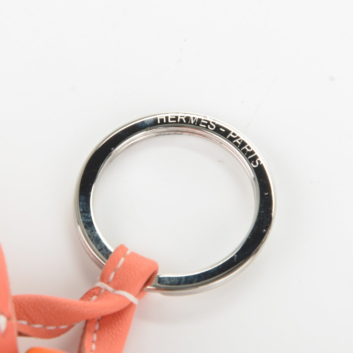 Lambskin Carmen Uno-Dos Key Holder Orange Crevette