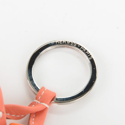 Hermes Lambskin Carmen Uno-Dos Key Holder Orange Crevette 3 of 3