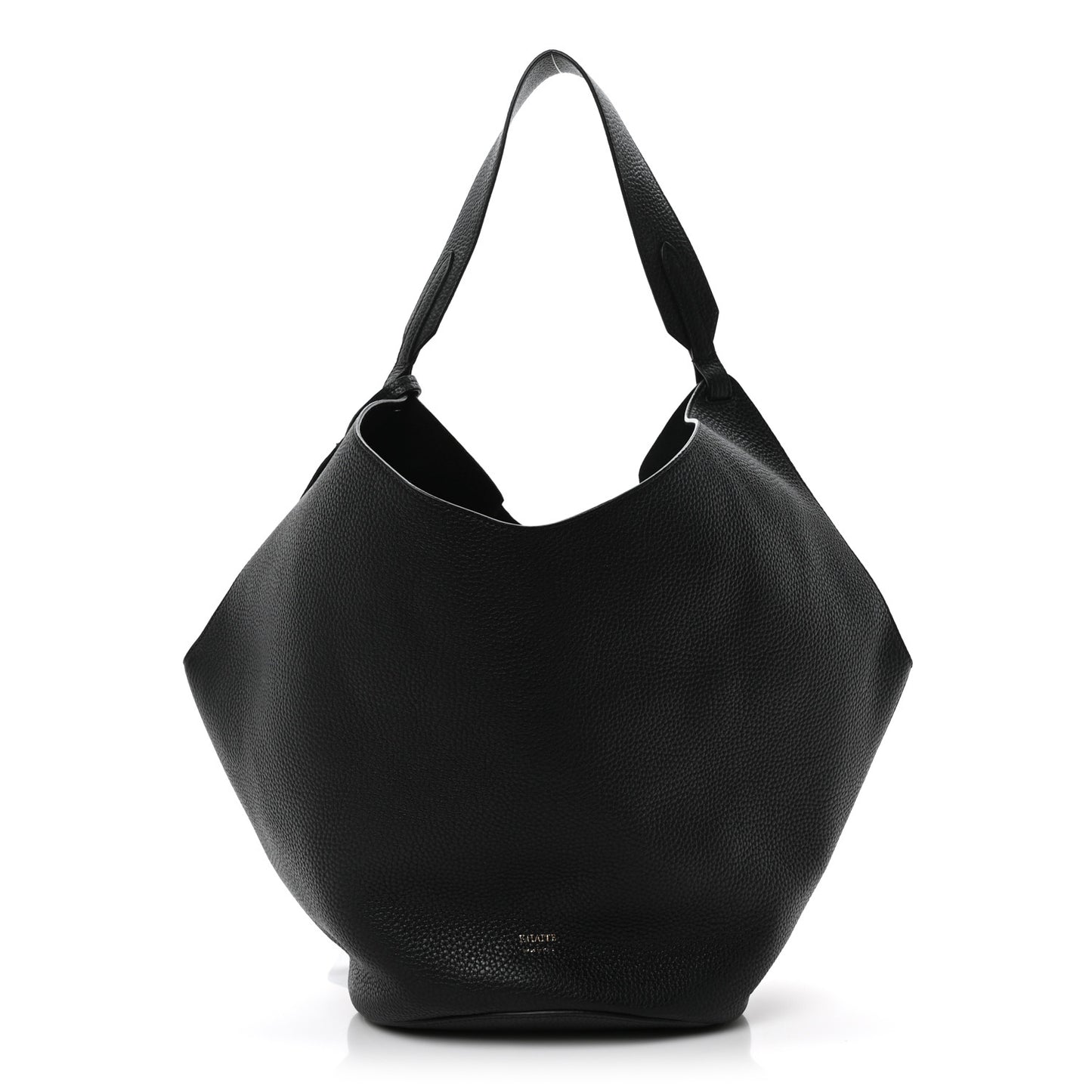 Pebbled Sport Calfskin Medium Lotus Tote Black