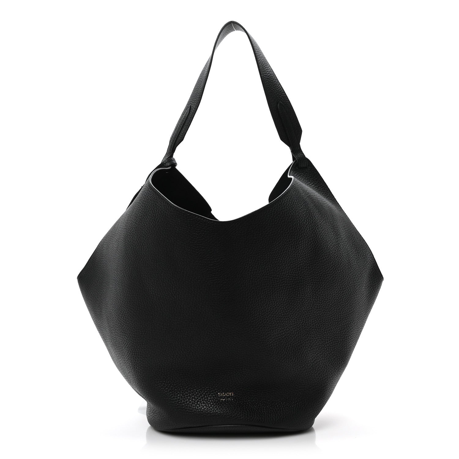 Khaite Pebbled Sport Calfskin Medium Lotus Tote Black 1 of 10
