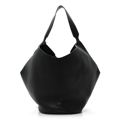 Khaite Pebbled Sport Calfskin Medium Lotus Tote Black 1 of 10