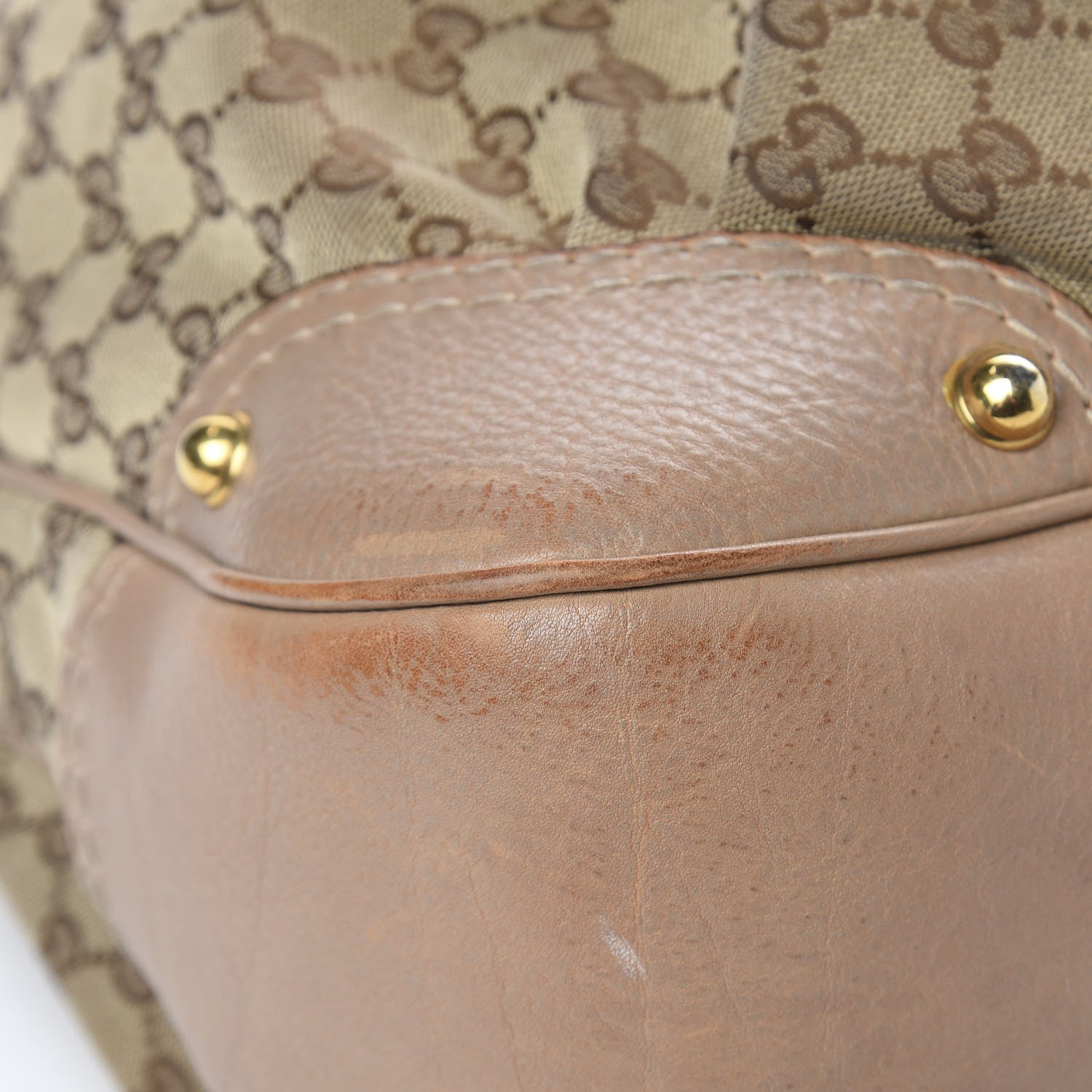 Gucci Monogram Large Jockey Hobo Beige 14 of 23