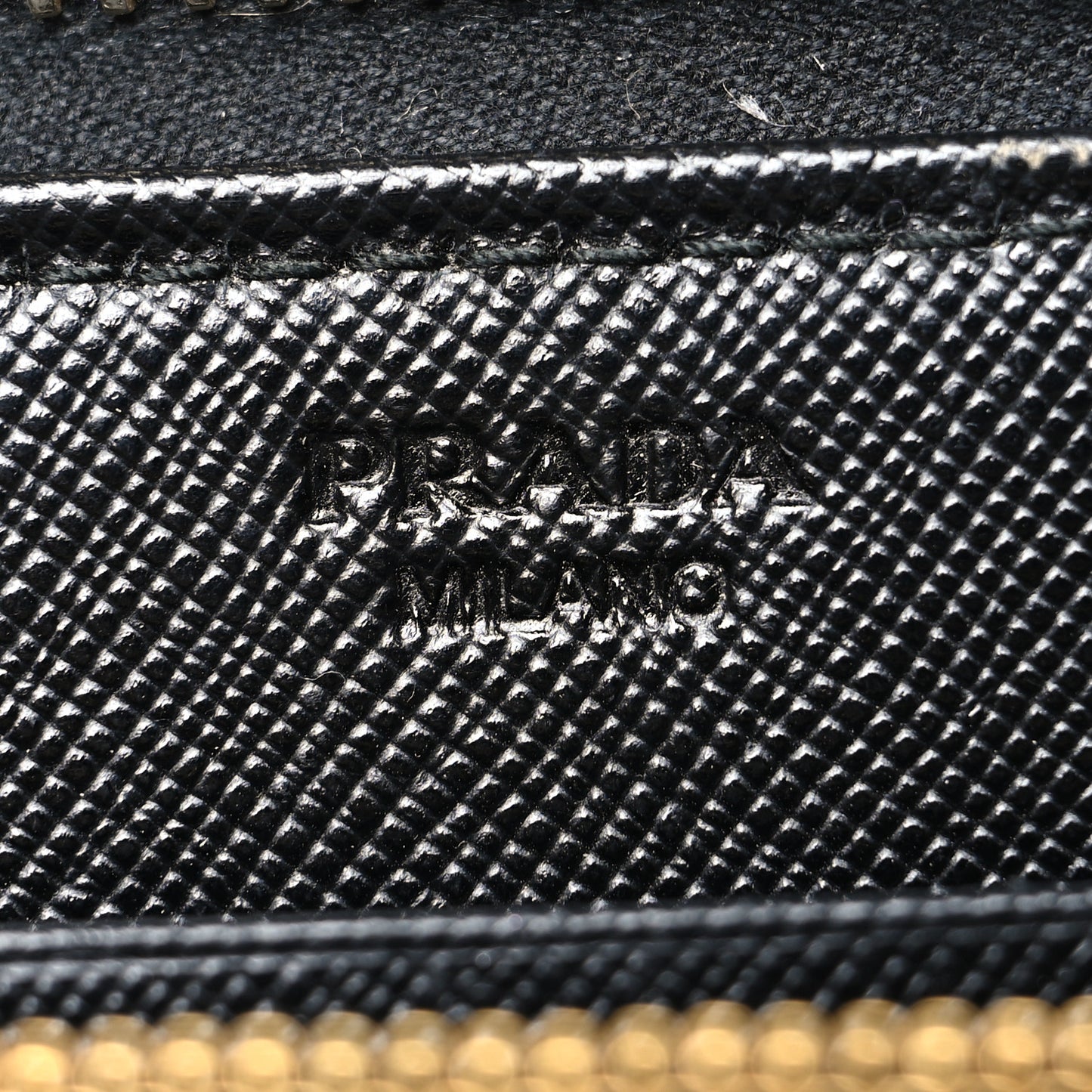 Saffiano Metal Zip Around Wallet Black