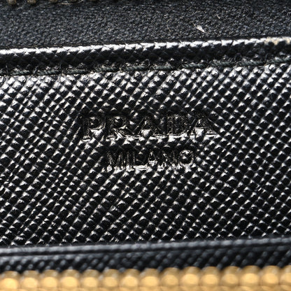 Prada Saffiano Metal Zip Around Wallet Black 6 of 14